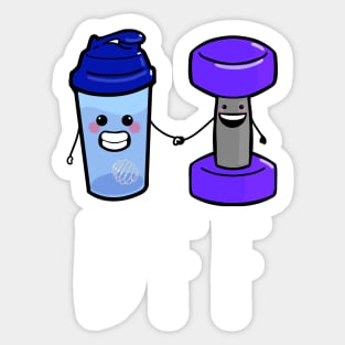 BFF Cute Protein Shaker And weights Sticker